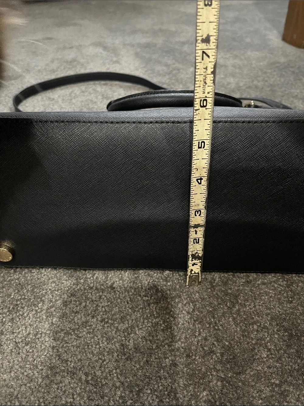 Michael Kors Black Dome Satchel with Gold Hardware